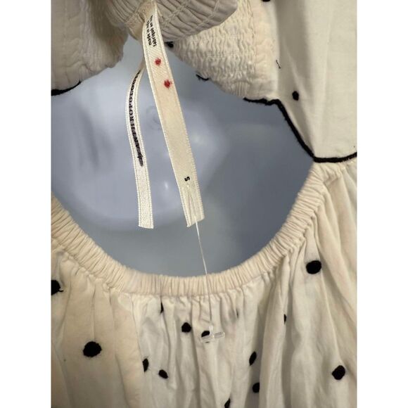 New Anthropologie Square-Neck Embroidered Midi Dress Size Small - Picture 4 of 8